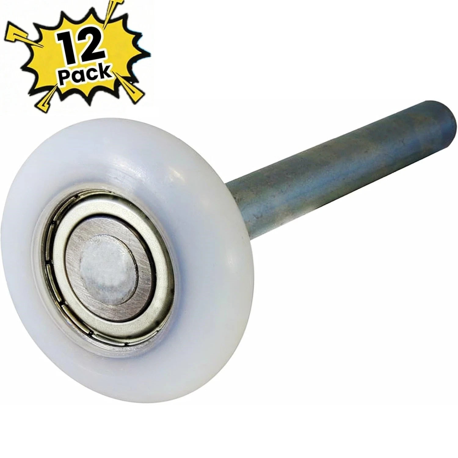 12 Set Premium 2" Nylon Garage Door Roller Wheels 11 Ball Bearing 4" Inch Stem .