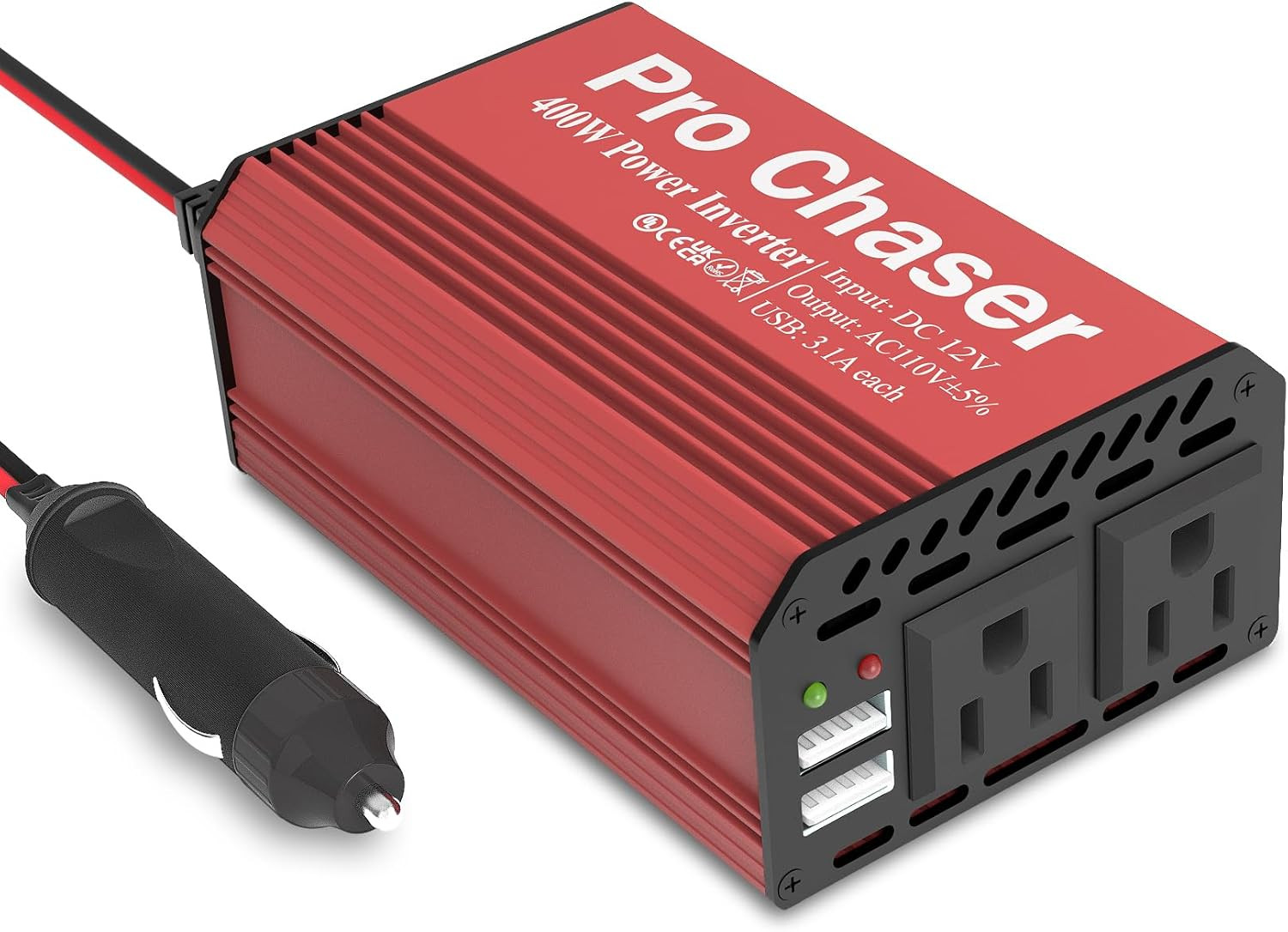 400W Power Inverters for Vehicles - DC 12V to AC 110V Car Inverter Converter, 6.