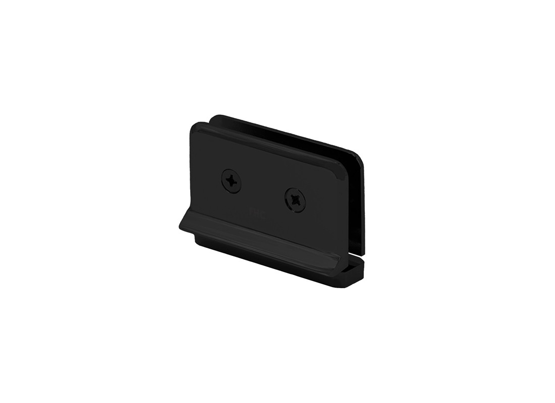 Patriot Series Pivot Hinge with Rear Drip Plate for 3/8" Glass - Matte Black