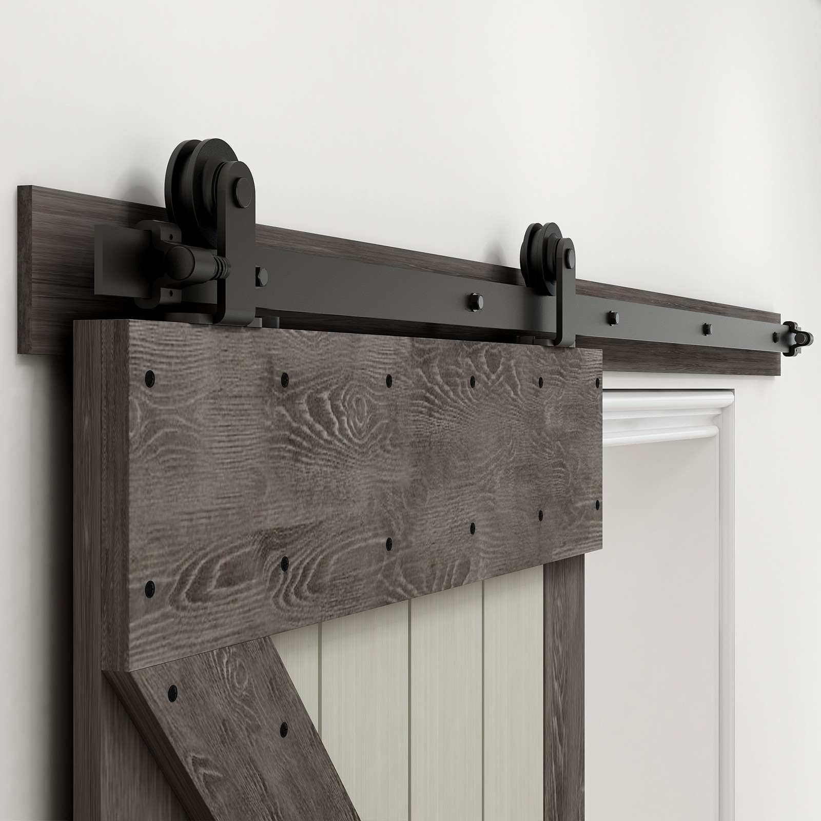 6FT Sliding Barn Door Hardware Kit for Single and Double Doors Quietly T-shaped