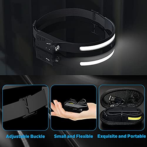 LED Headlamp Rechargeable Flashlight, 2-Pack 230° Wide Beam Headlight 2 Pack