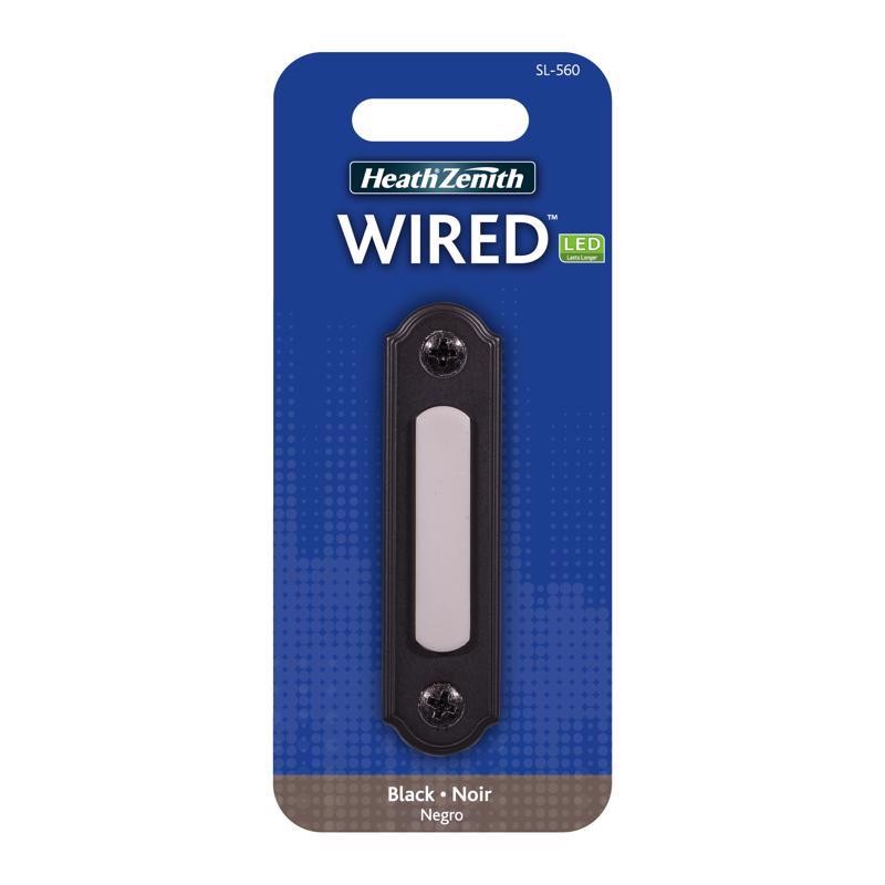 Heath Zenith Satin White Metal/Plastic Wired Pushbutton Doorbell