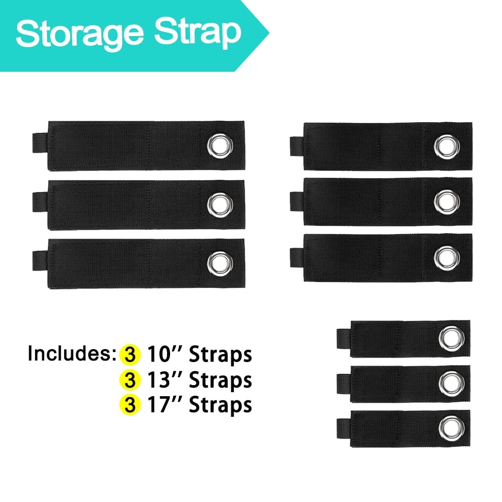 Heavy-Duty Storage Straps - 9 Pack Hook and Loop Hanging Extension Tool Cord