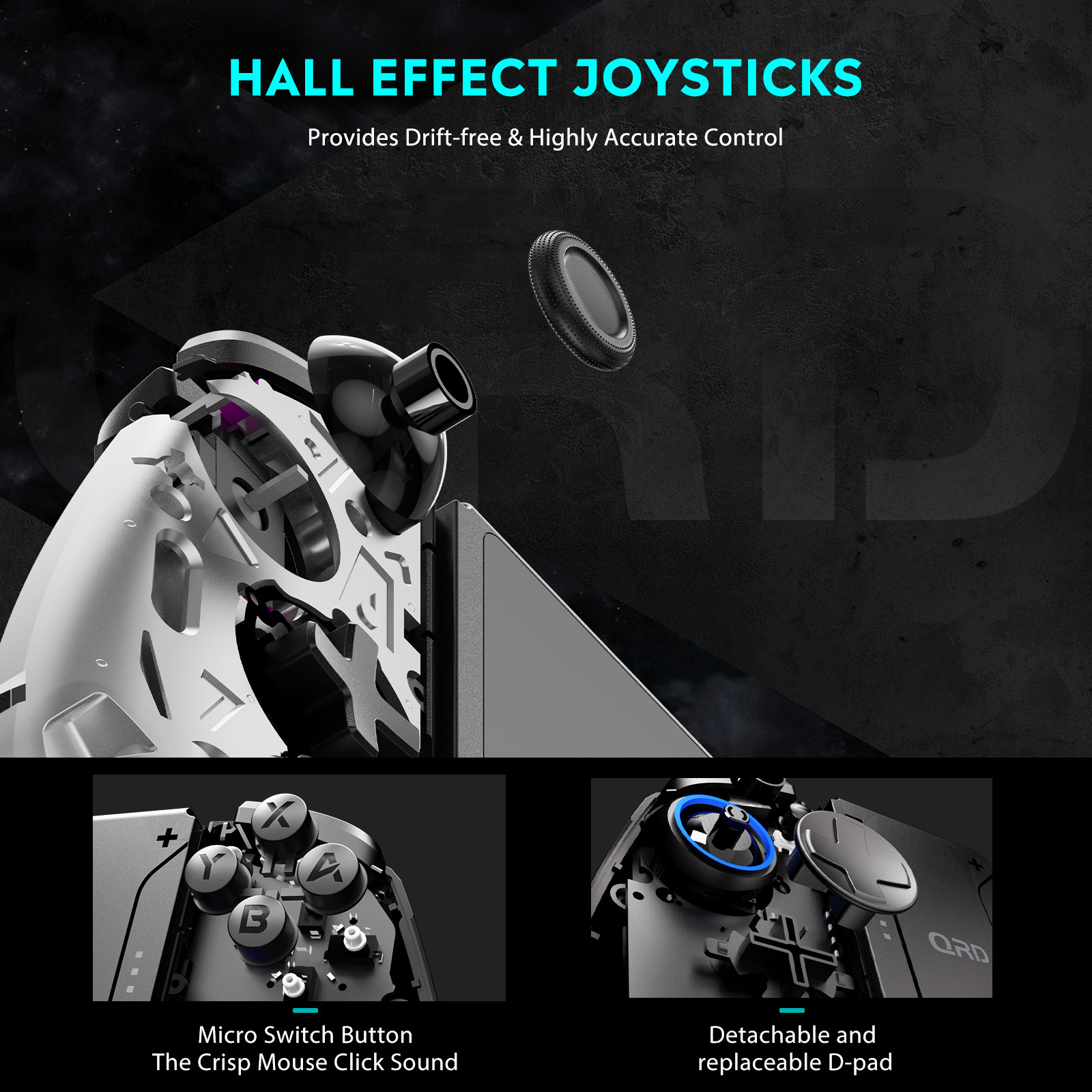 QRD Stellar T5 Wireless Controller Joy-pad for for Nintendo Switch Pro Lite OLED