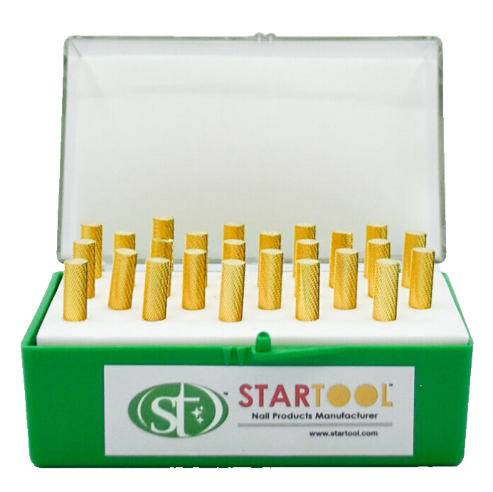 Startool Acrylic Nail Drill 3/32" STF Fine (Small Head) Gold *( Single )