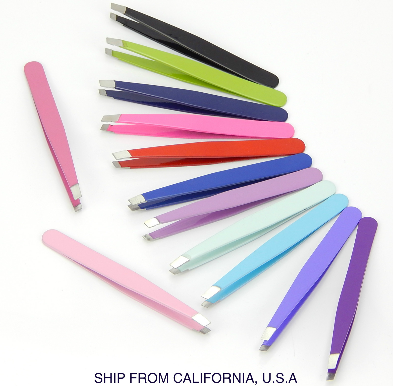 PROFESSIONAL EYEBROW TWEEZERS HAIR BEAUTY SLANTED STAINLESS STEEL TWEEZER
