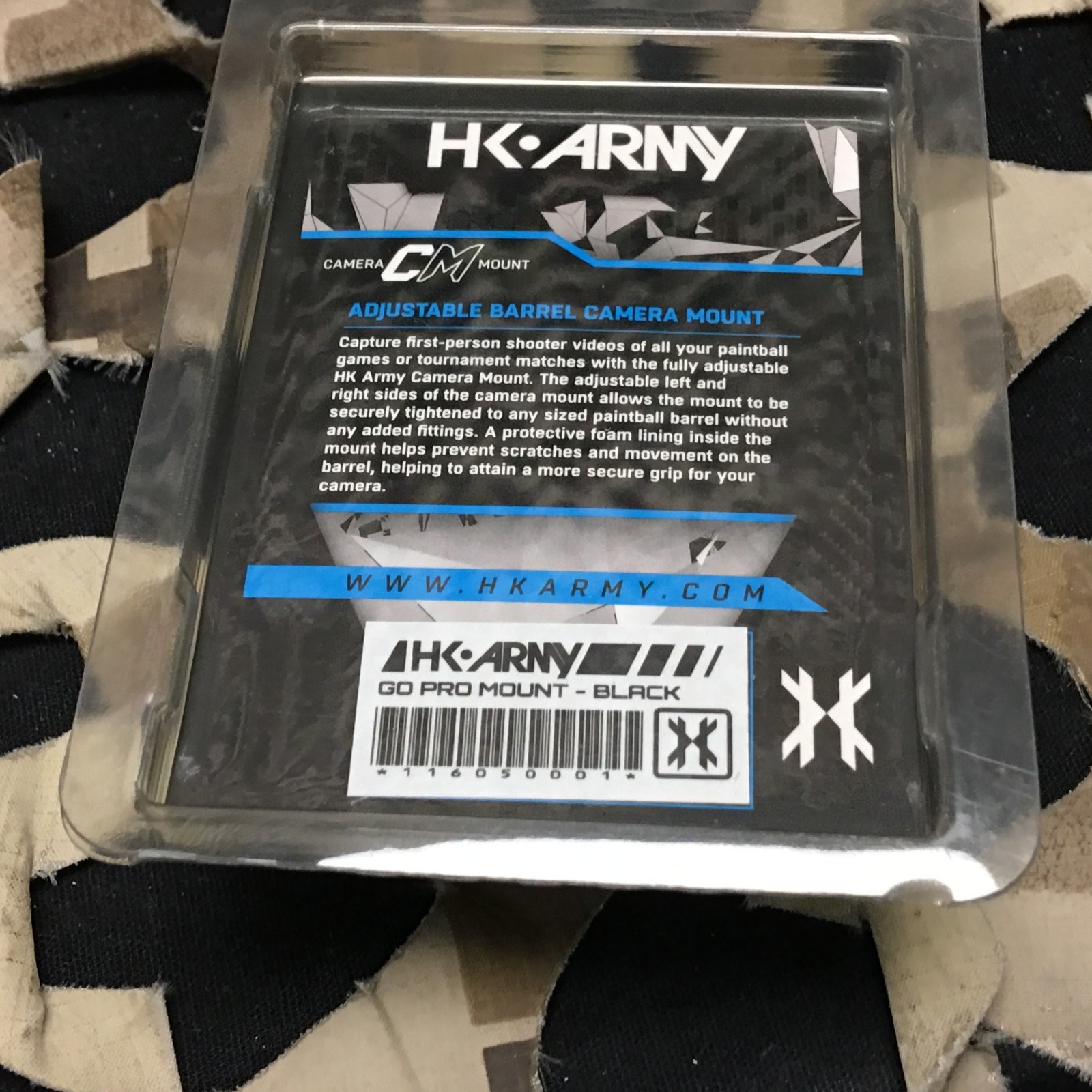 NEW HK Army Paintball Barrel GoPro Camera Mount - Black/Black