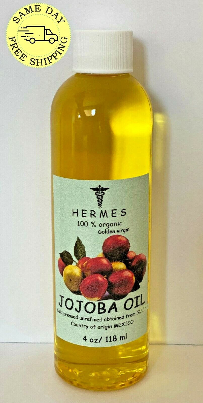 JOJOBA OIL by HERMES ORGANIC UNREFINED COLD PRESSED 4 oz