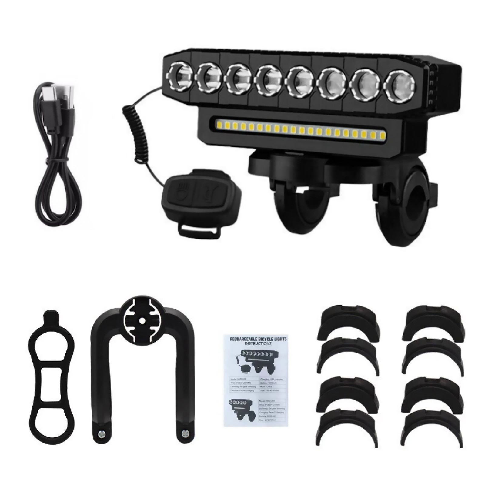 Bicycle Front Headlight LED Bike Light With 130dB High Pitched Speaker