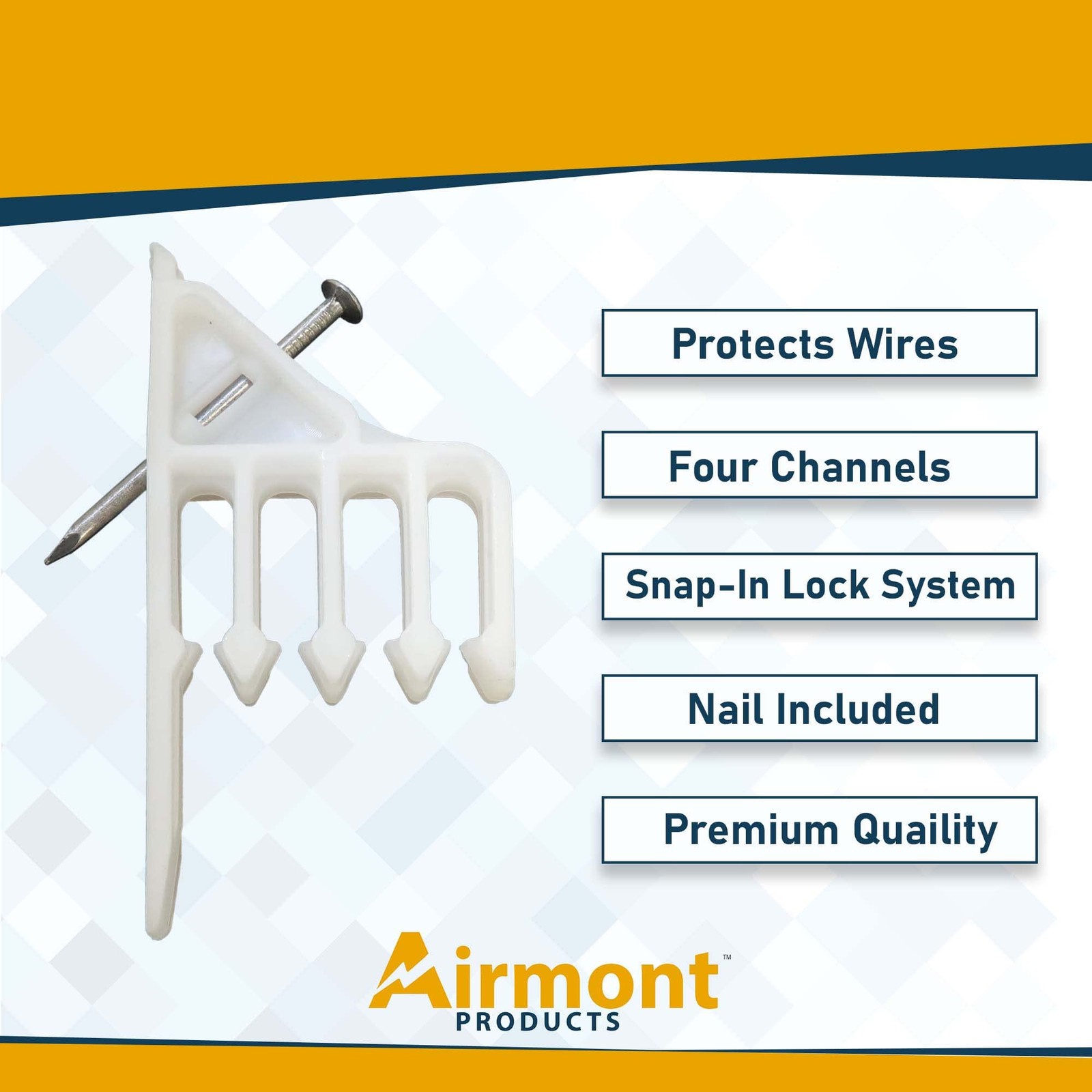 (25 Pack) Airmont Product AP-12034, White Cable Stackers, Multiple Cable Separat