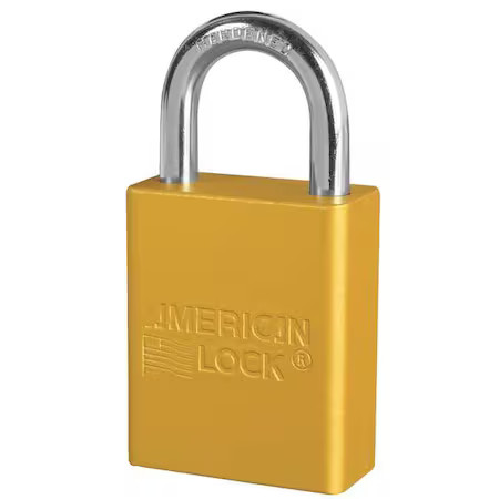 American Lock A1105kas12ylw Lockout Padlock, Keyed Alike, Aluminum, Yellow, 1