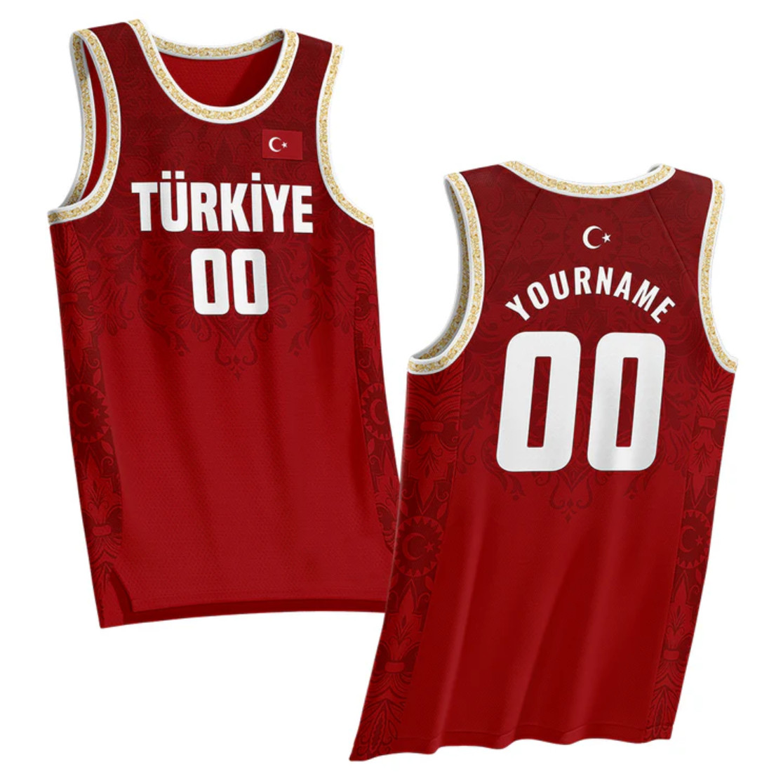 Design Youth Men Şengün 23 Türkoğlu Turkey Basketball Jersey Fan Drinking Custom