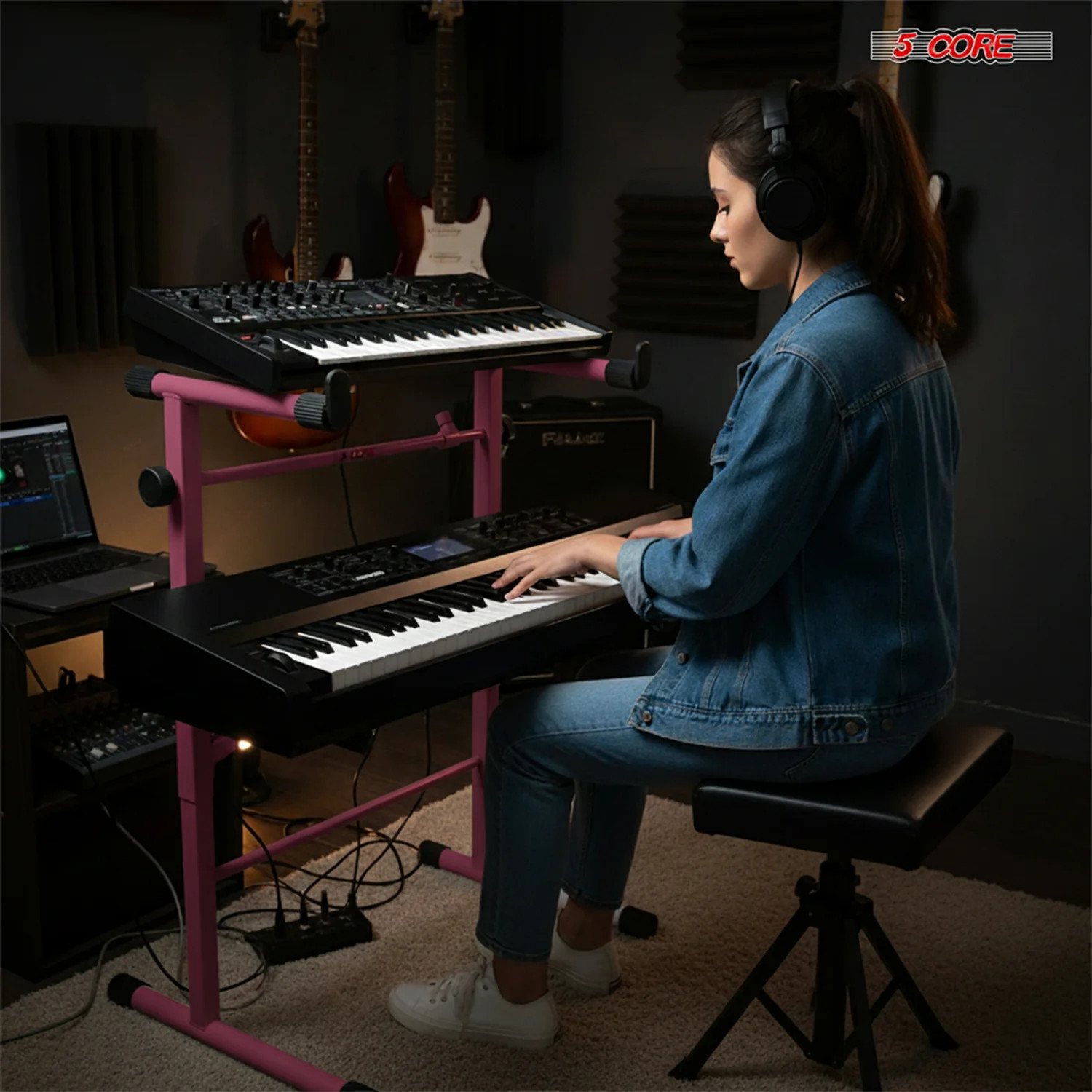 5 Core Keyboard Stand Adapter 2 Tier Adjustable Second Add On Extension
