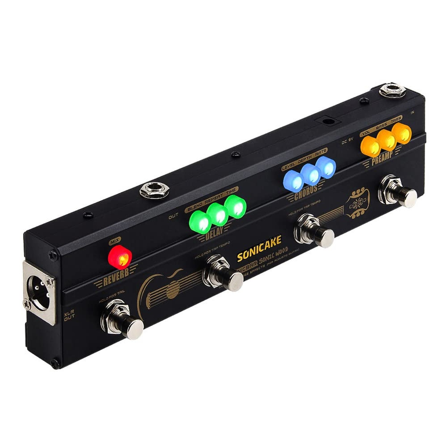 SONICAKE Acoustic Pedal Guitar Effect Acoustic Pedal Multi Effects Preamp Cho...