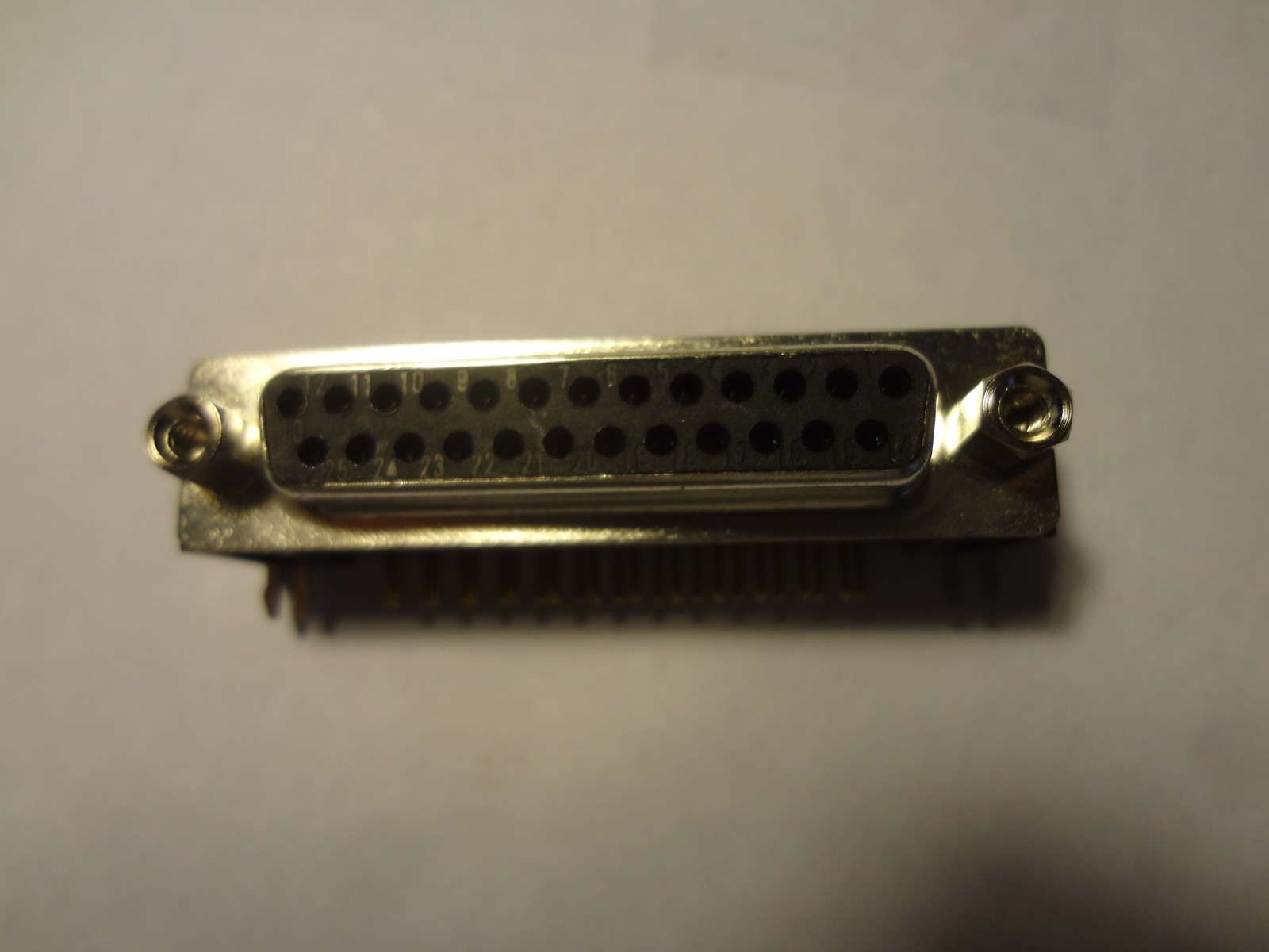 DB-25 25-pin Female, PCB mount connector, solder type by KYCON.