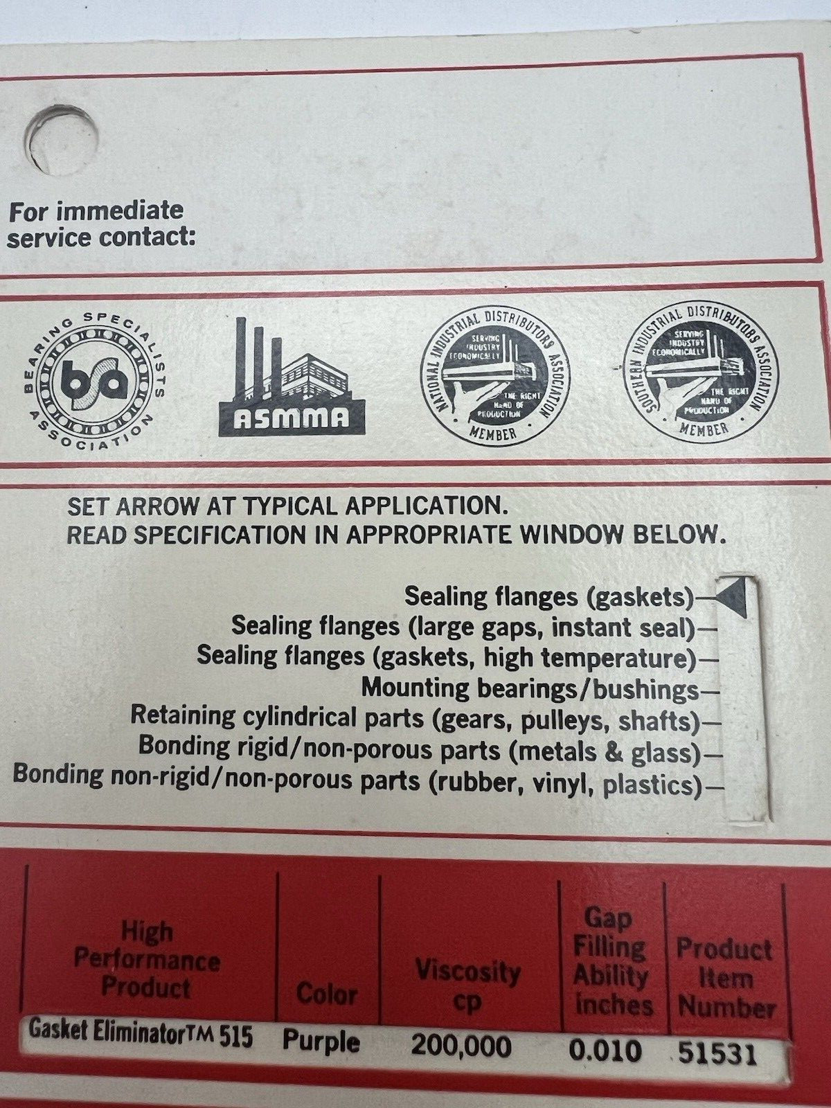 Vintage LOCTITE Adhesive Problem Solver Slide Rule Selector Perrygraf 1977 USA