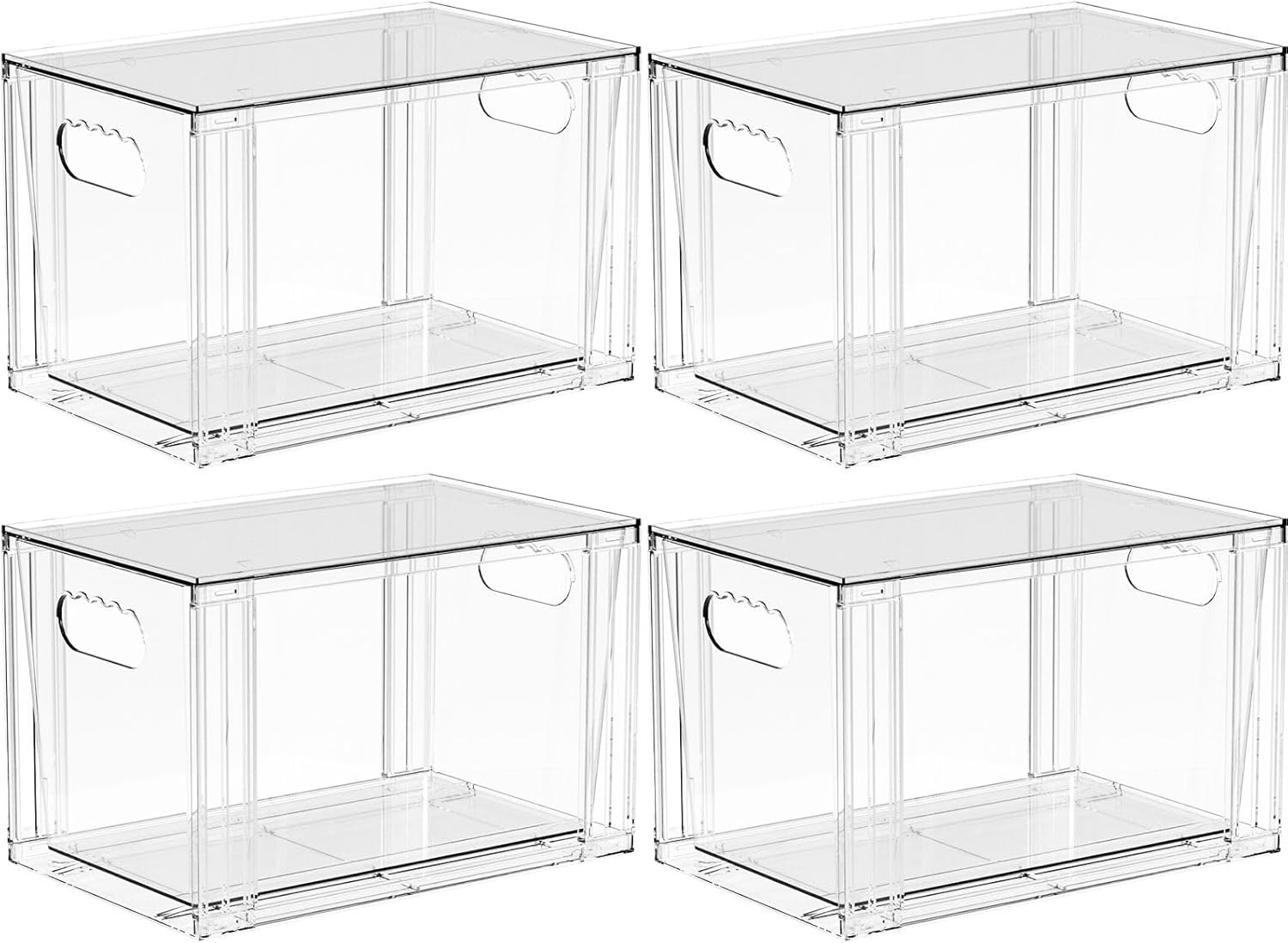 4 Pack Large Stackable Storage Drawers,Clear Acrylic Drawer Organizers & Baby