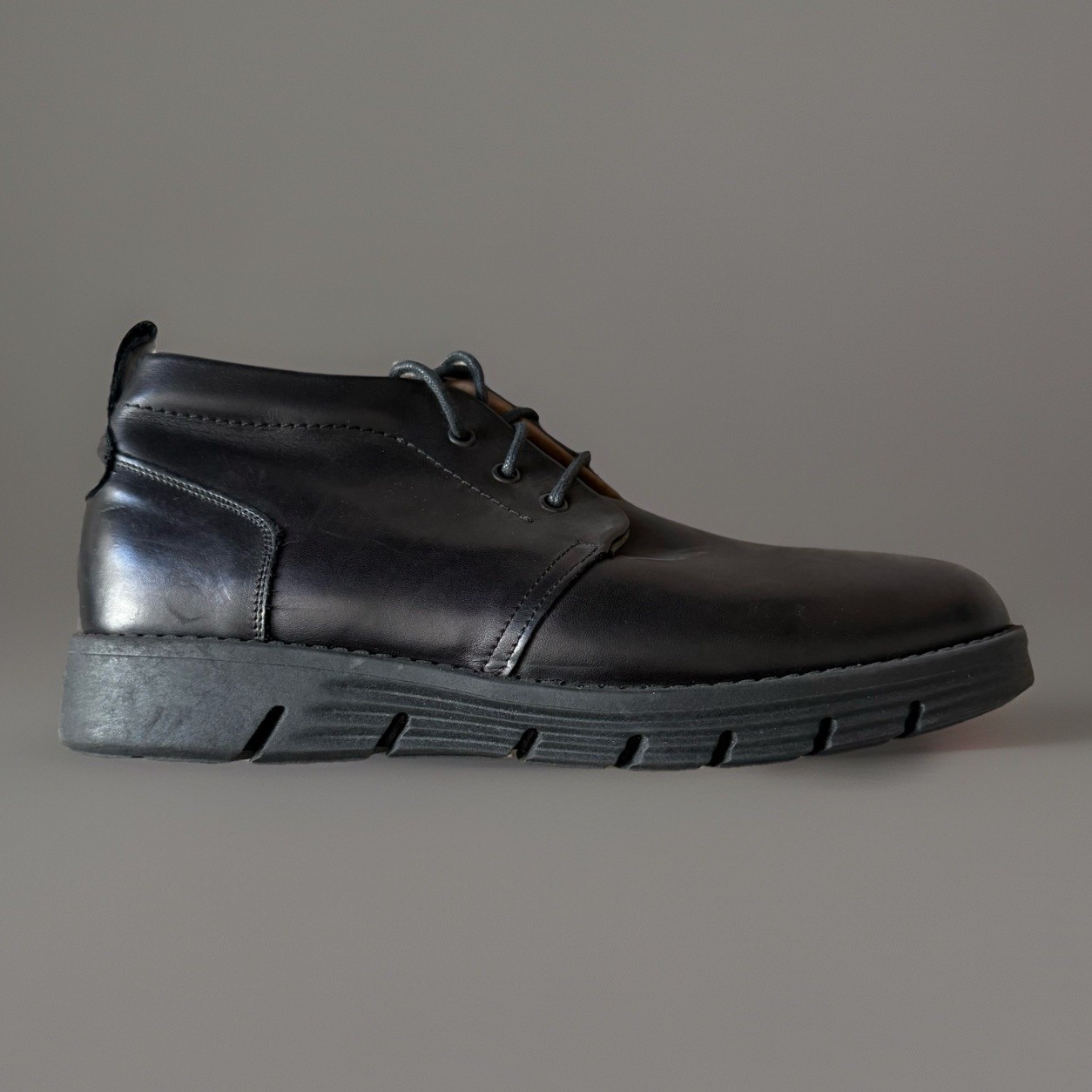 Bruno Magli Men's 42 Chukka Boots Black Leather Ankle Lace Up Made In Italy