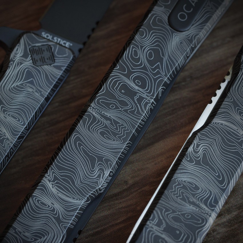 Ocaso Solstice Linerlock PVD Topo Folding Knife Black
