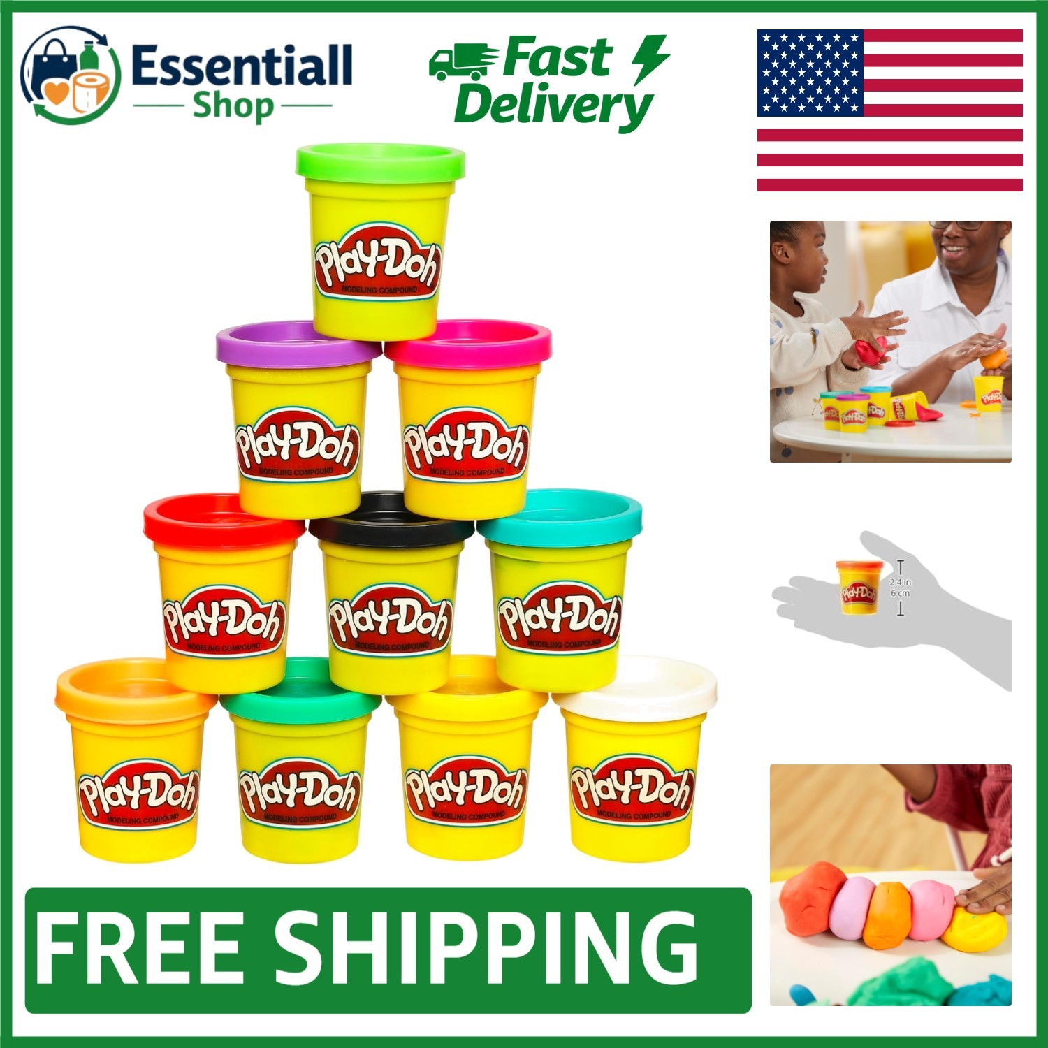 Creative Play Doh 10-Pack Non-Toxic Modeling Clay - Perfect for Preschoolers