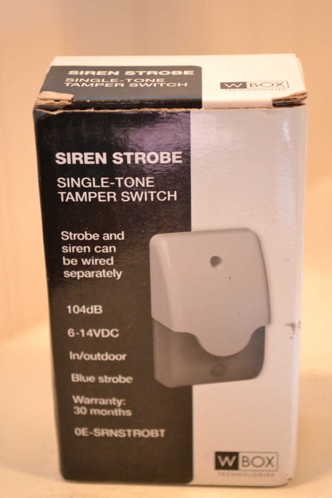 WBox Indoor/Outdoor Siren Blue Strobe Single Tone Tamper Switch