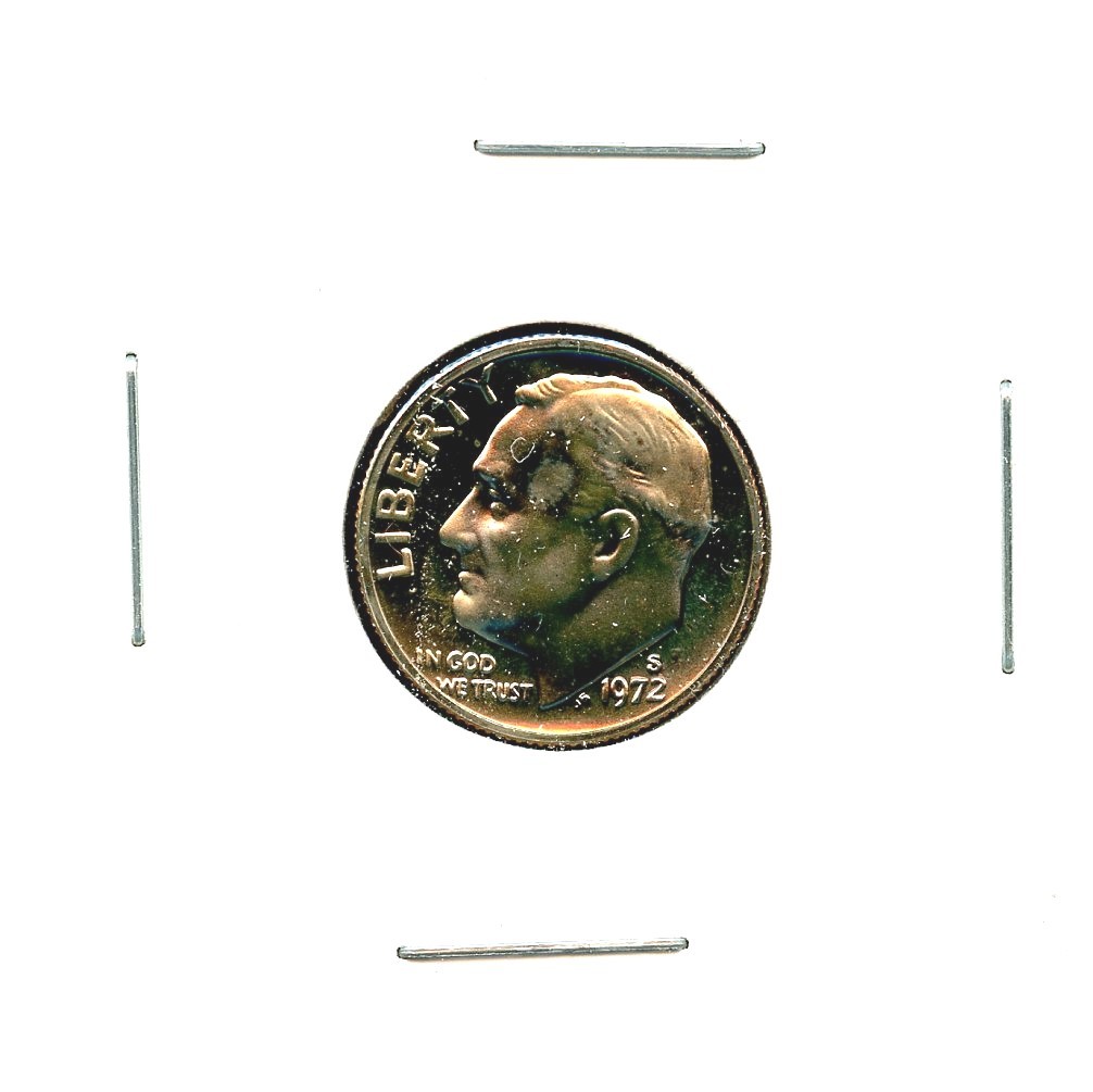 1972 S Proof Roosevelt Dime 10c US Mint #12 MS BU Coin 1972-S Gunmetal Toned