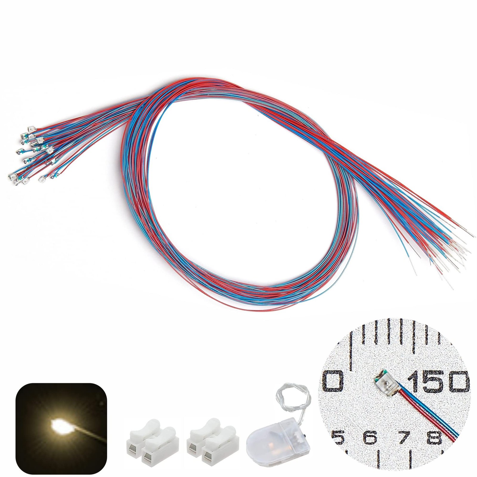 25PCS Pre-Wired 0805 SMD LEDs(Light Mode: Continuous Warm White Light) Micro ...