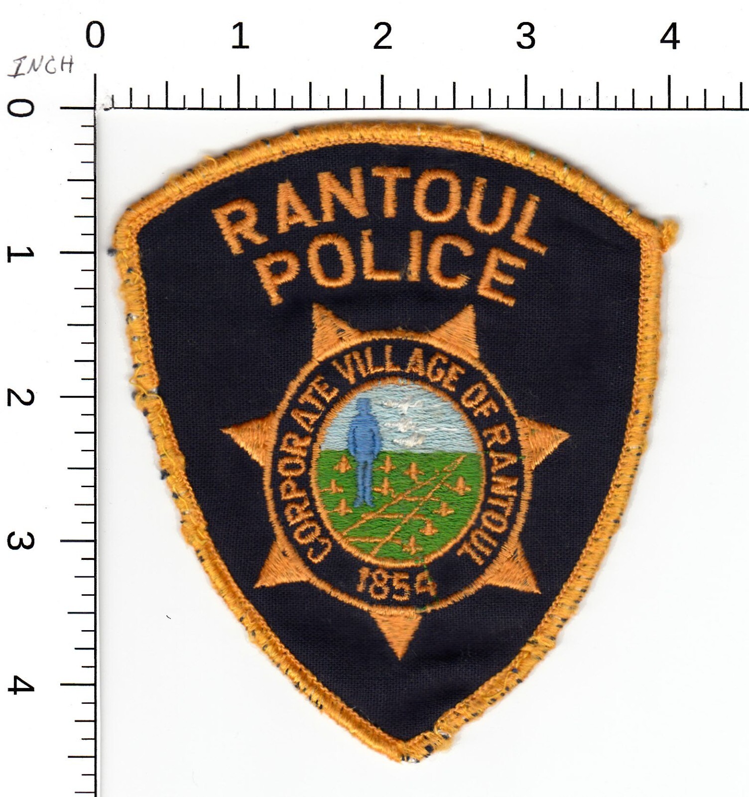 VINTAGE ORIGINAL RANTOUL ILLINOIS POLICE COLLECTIBLE CC BACKING PATCH