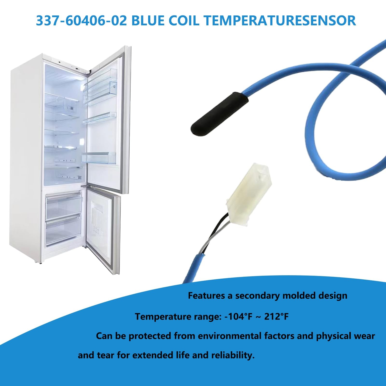 Coil Probe Temperature Sensor 74 inch Blue Cable Replacement 337-60406-02