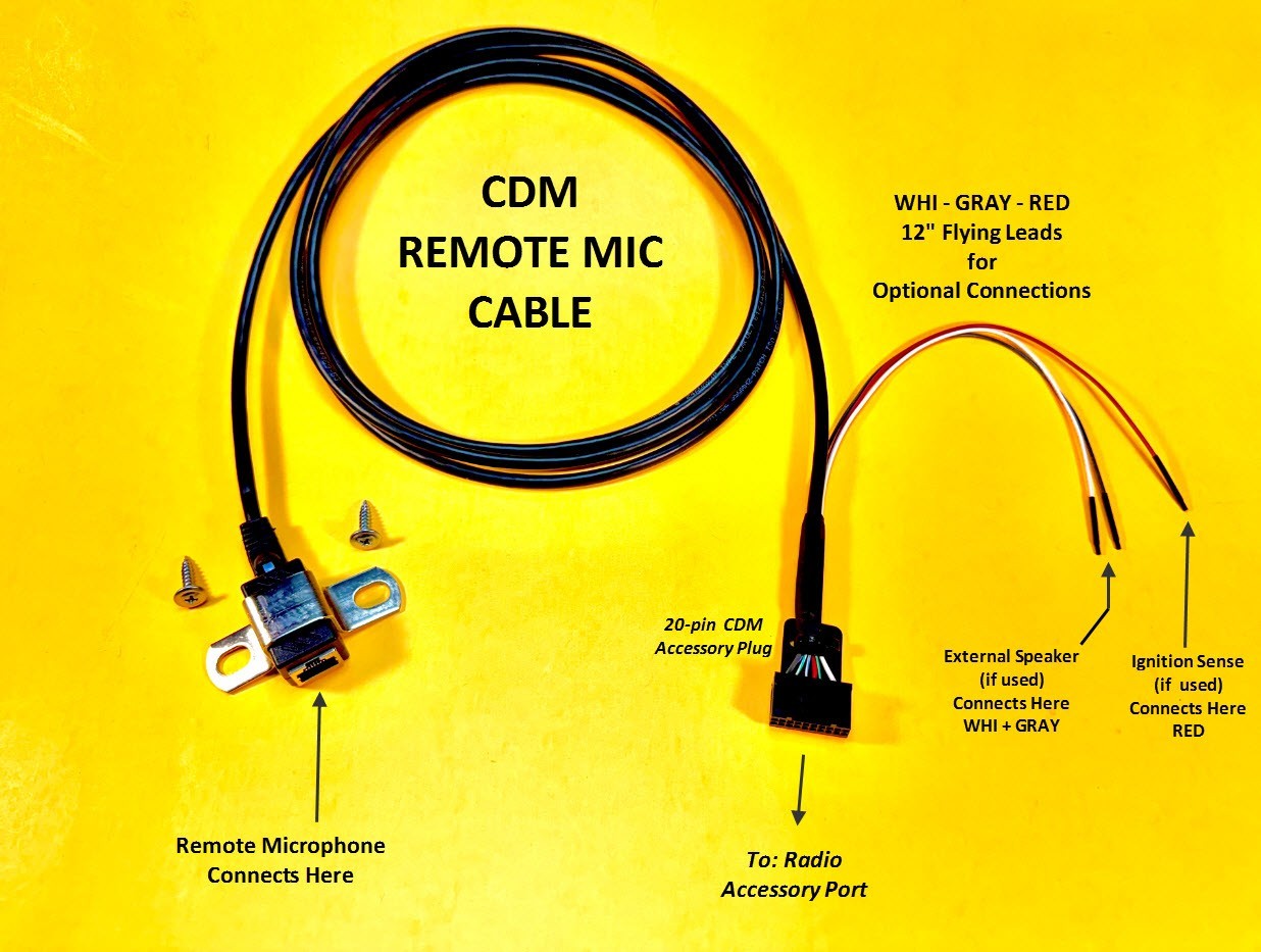 Remote Mic Cable Motorola CDM CDM750 CDM1250 CDM1550 CM200d CM300d Microphone