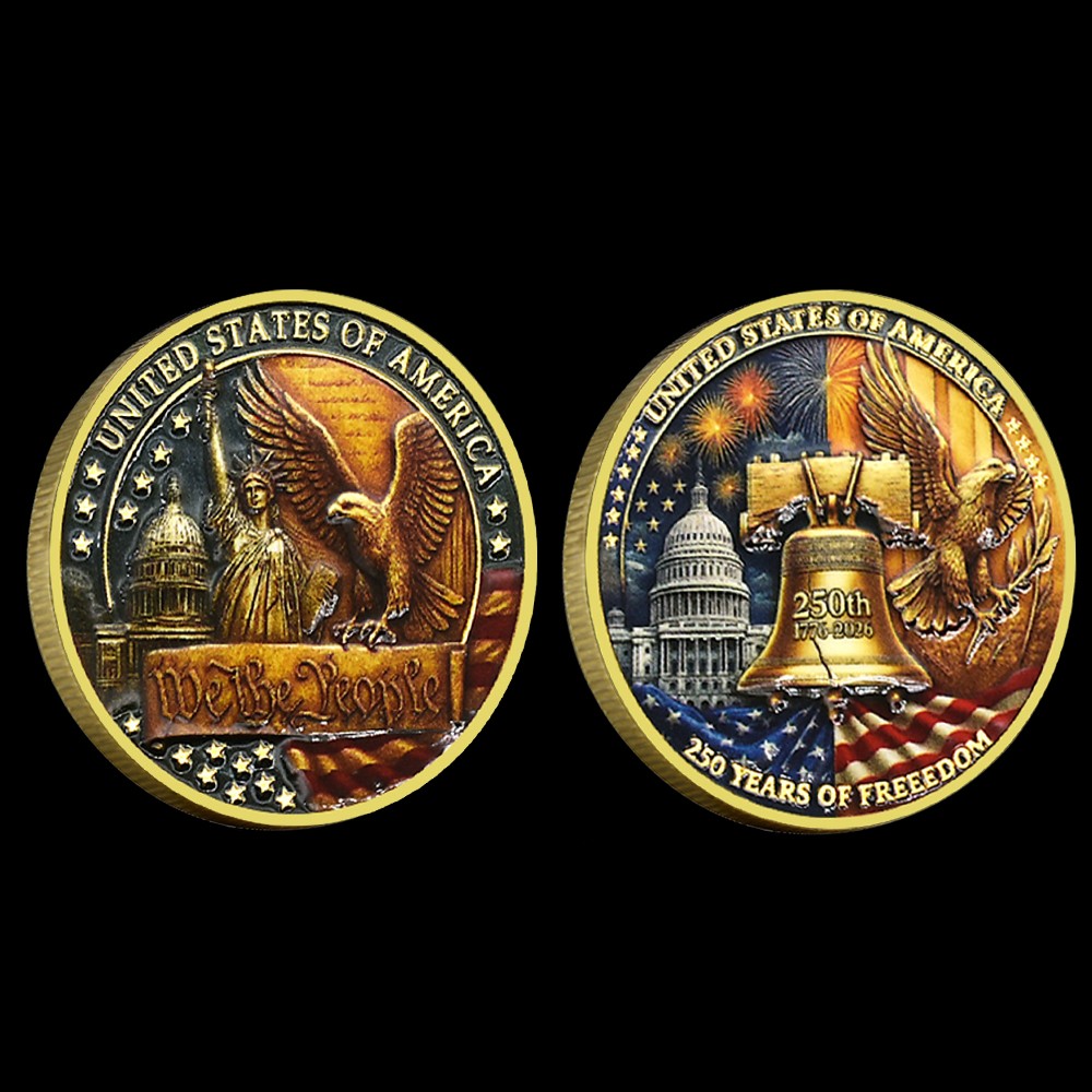 USA 250 Years of Freedom Commemorative Coin We The People Liberty Bell Eagle
