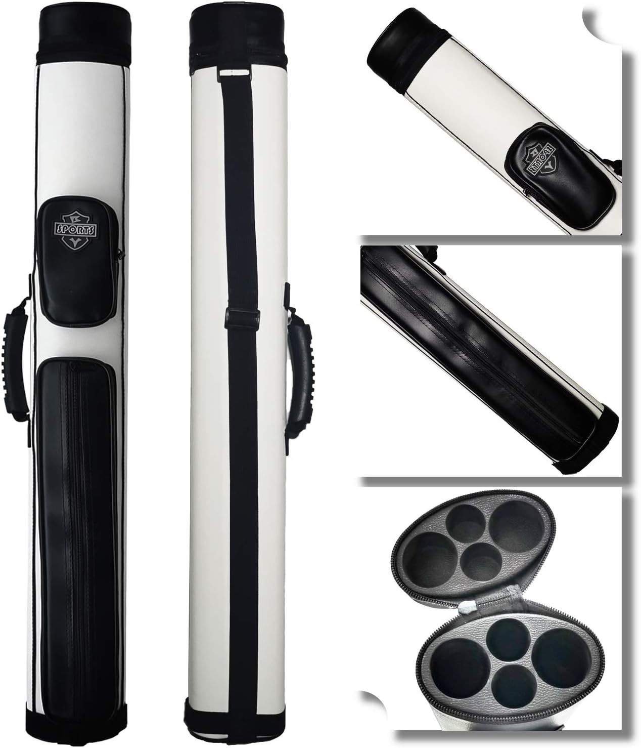 Durable 2x2 Hard Pool Cue Case with Adjustable Strap - Perfect for Billiards