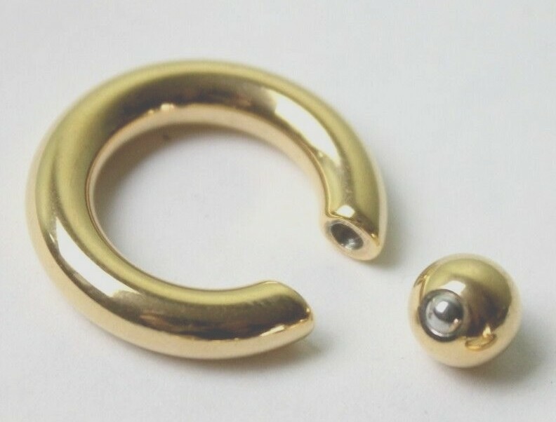 8g - 00g Rose Gold Heavy Gauge Spring PA Captive Bead Ring Earring BCR CBR CBB