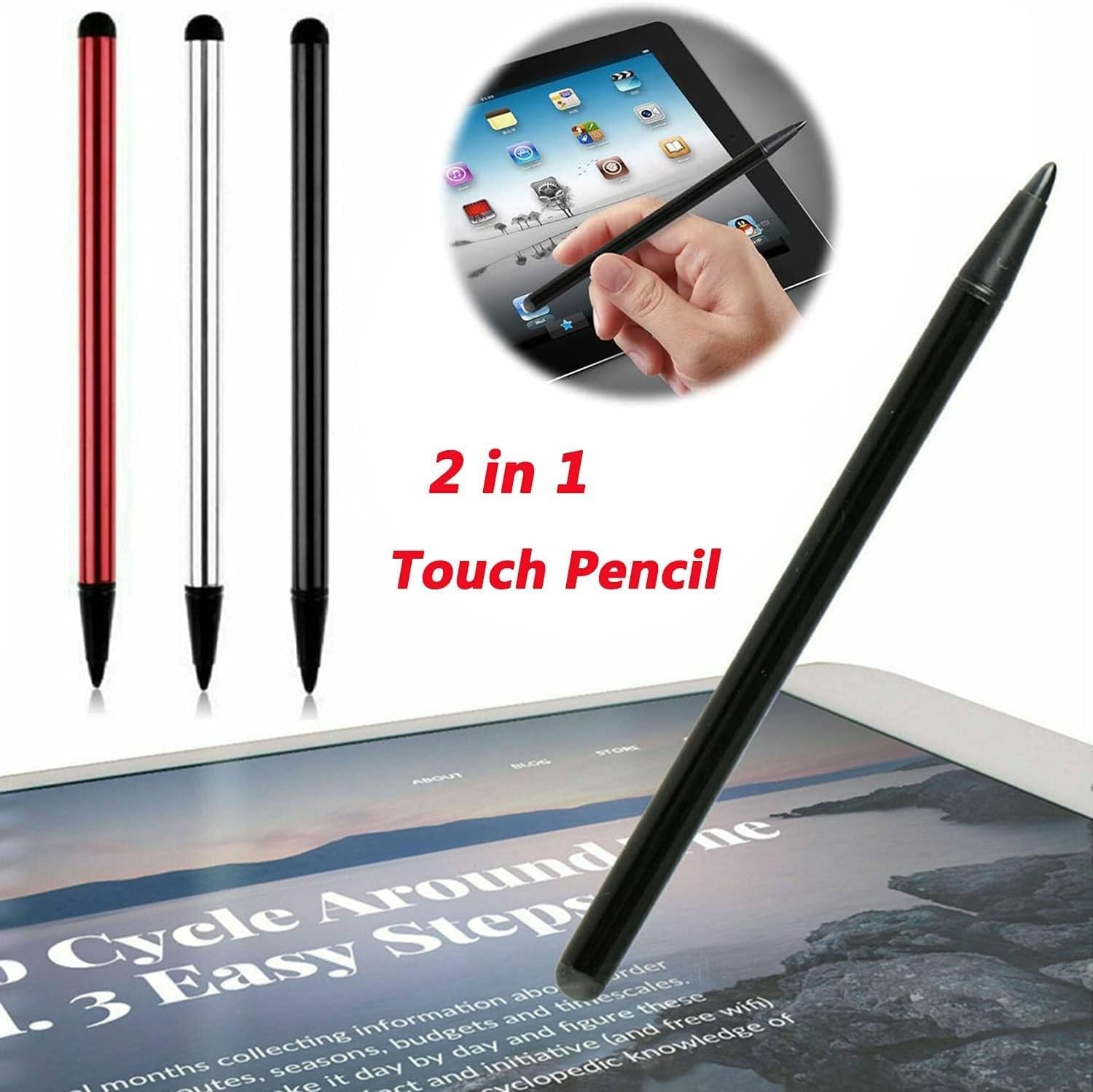 2pcs Black Stylus Pens for Universal Touch Screen Devices Compatible with iP...