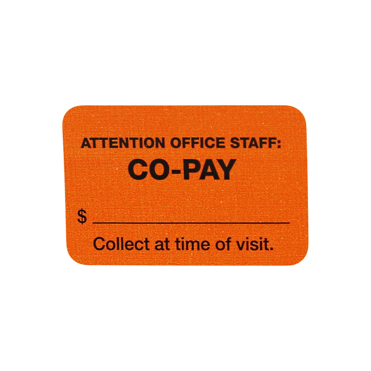 Co-Pay Writable Healthcare Warning Labels | 1 x 1.5″ Rectangle - 500 Pack