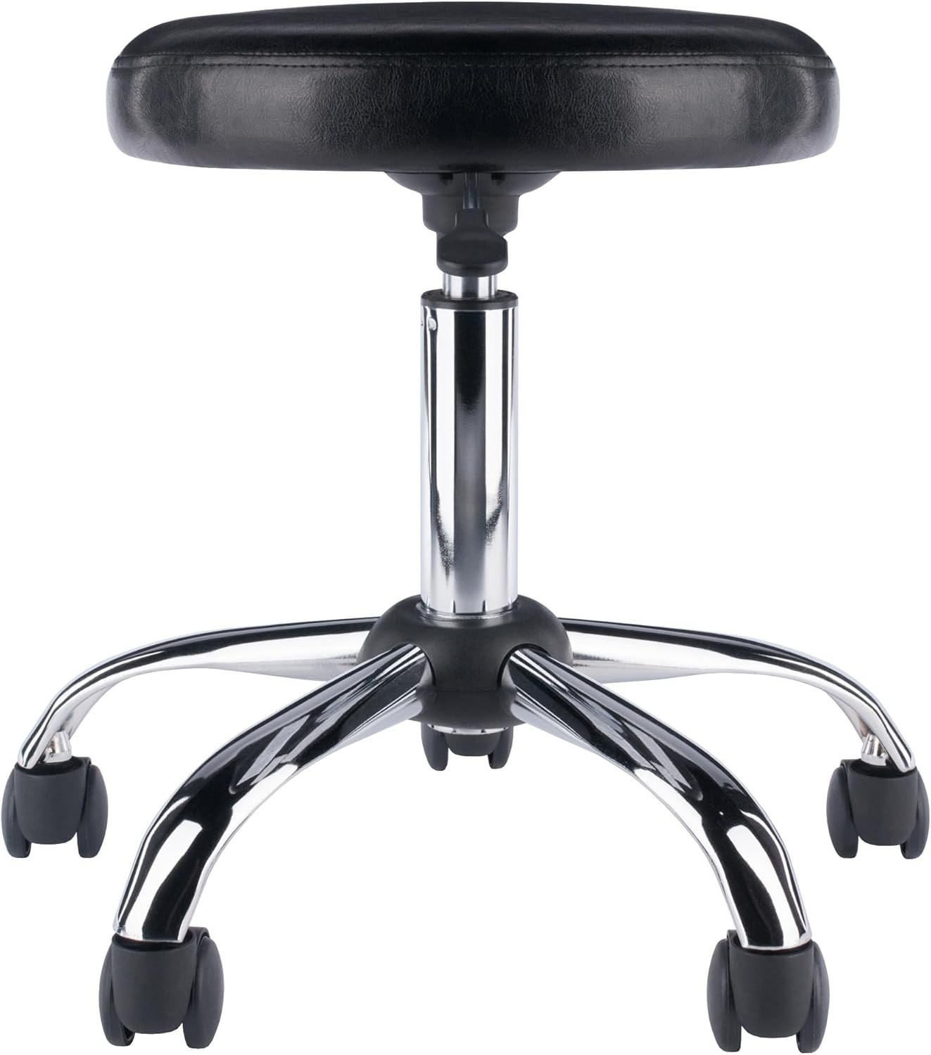 Wood Clark Round Cushion Swivel Stool with Adjustable Height