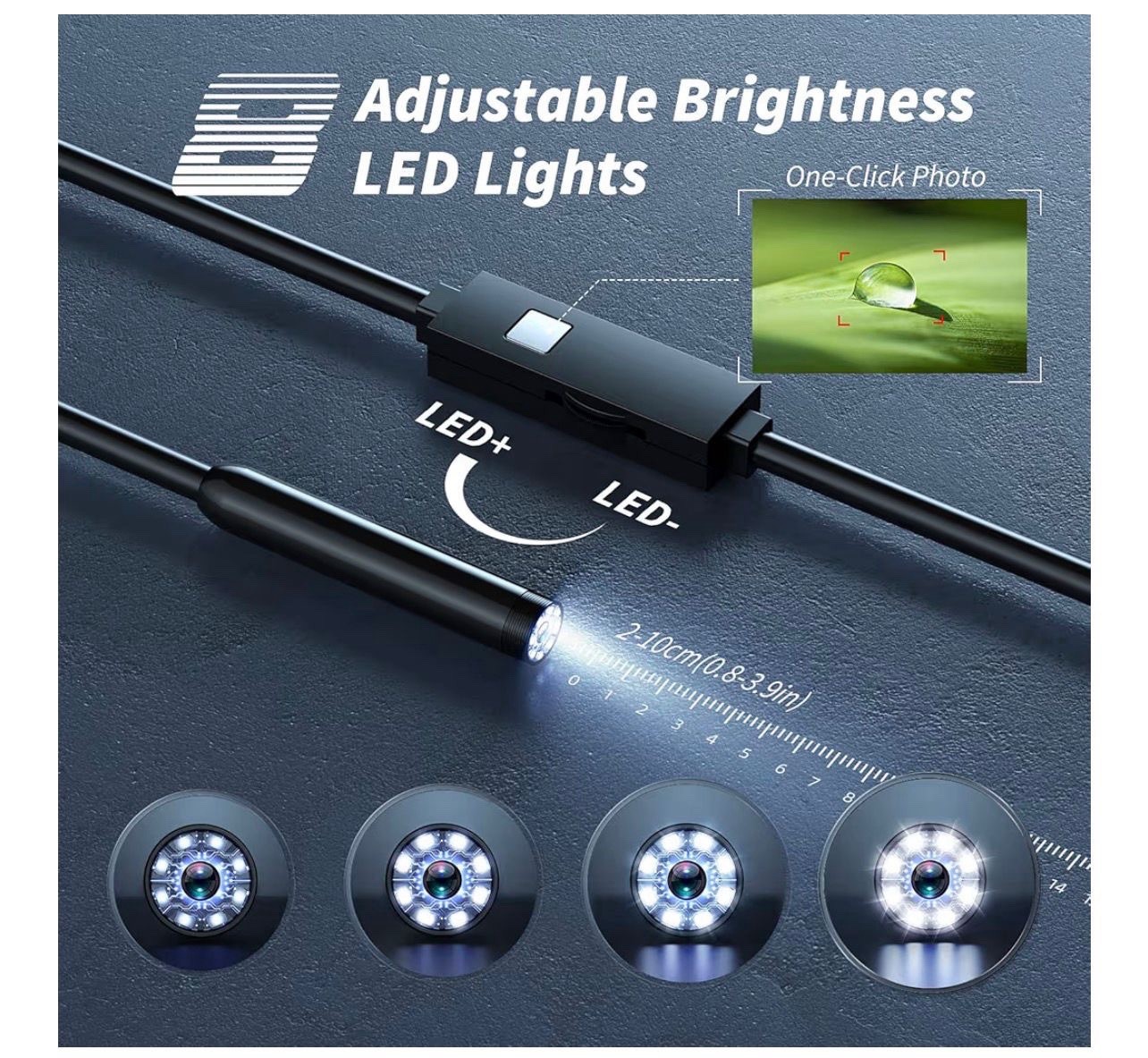 1920P HD Endoscope Camera 16.4ft Borescope Snake Camera LED Light