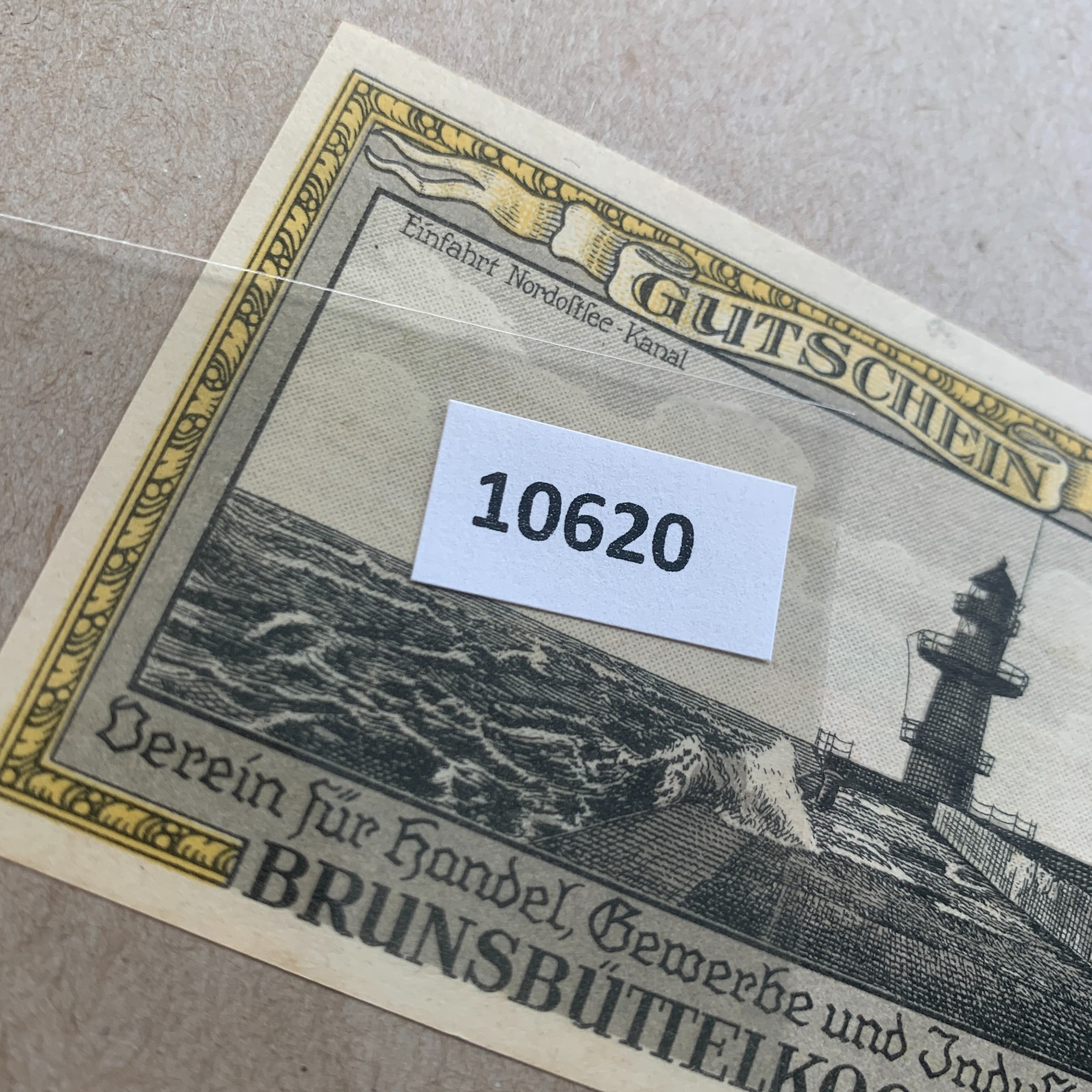Lighthouse Germany Notgeld Banknote. Era Between WW1 & WW2 German Currency