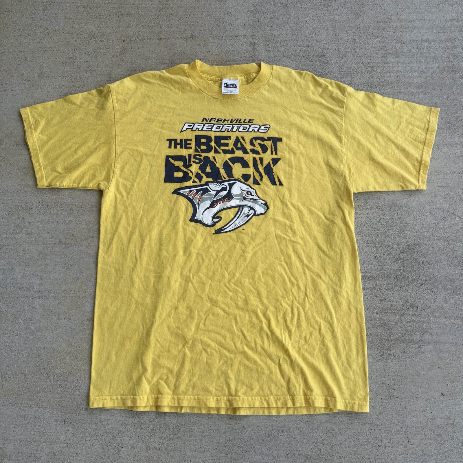 Vintage Nashville Predators Shirt Y2K Size XL NHL Tultex Tag Rare 90s Sportswear