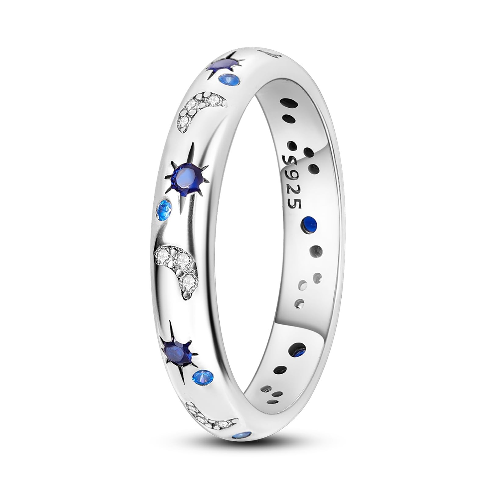 Hapour 925 Sterling Silver Ring for Women,Eternity Gorgeous Rings Stackable R...