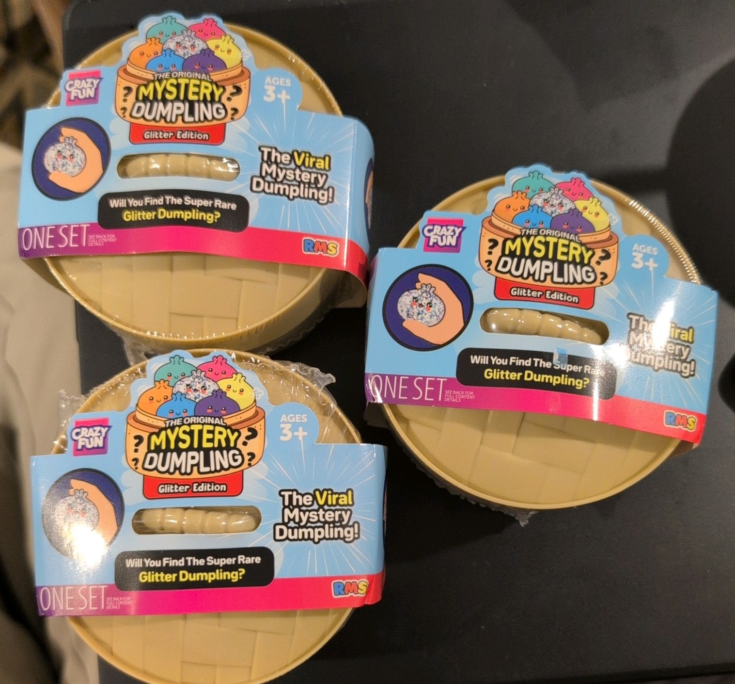 Viral Crazy Fun The Original Mystery Dumpling Glitter Edition LOT of 3