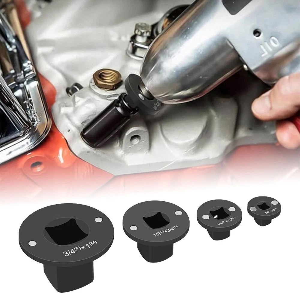 4-Pack Low Profile Impact Socket Adapter Set, Drive Reducing Ratchet Adapter Set
