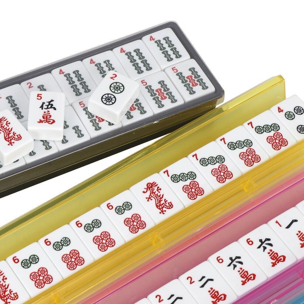 American Mahjong Full 166 Set Collectible Western Mah Jongg Tiles w Pushers