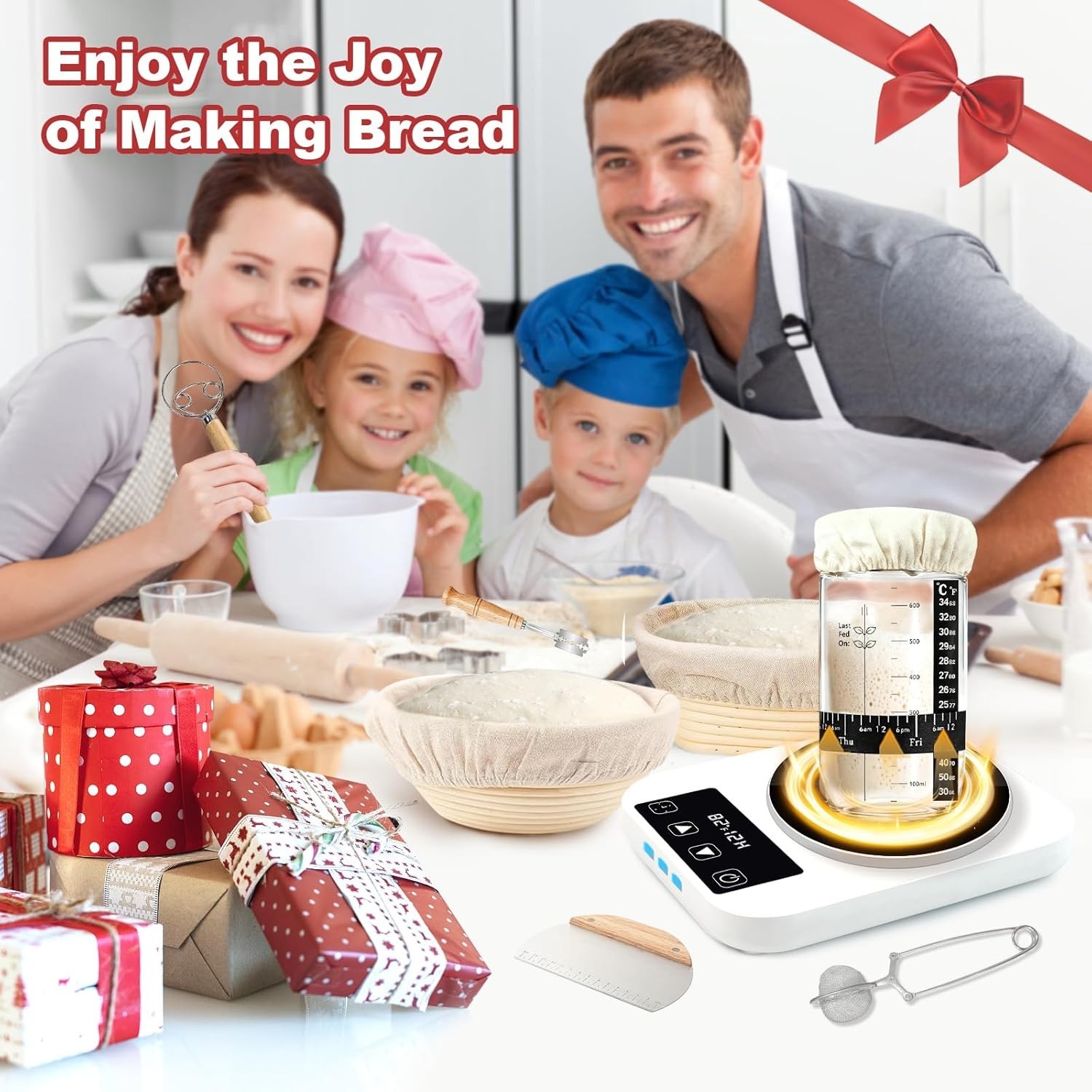 Sourdough Starter Essentials Kit: Complete Set with Warmer & High-Quality Tools