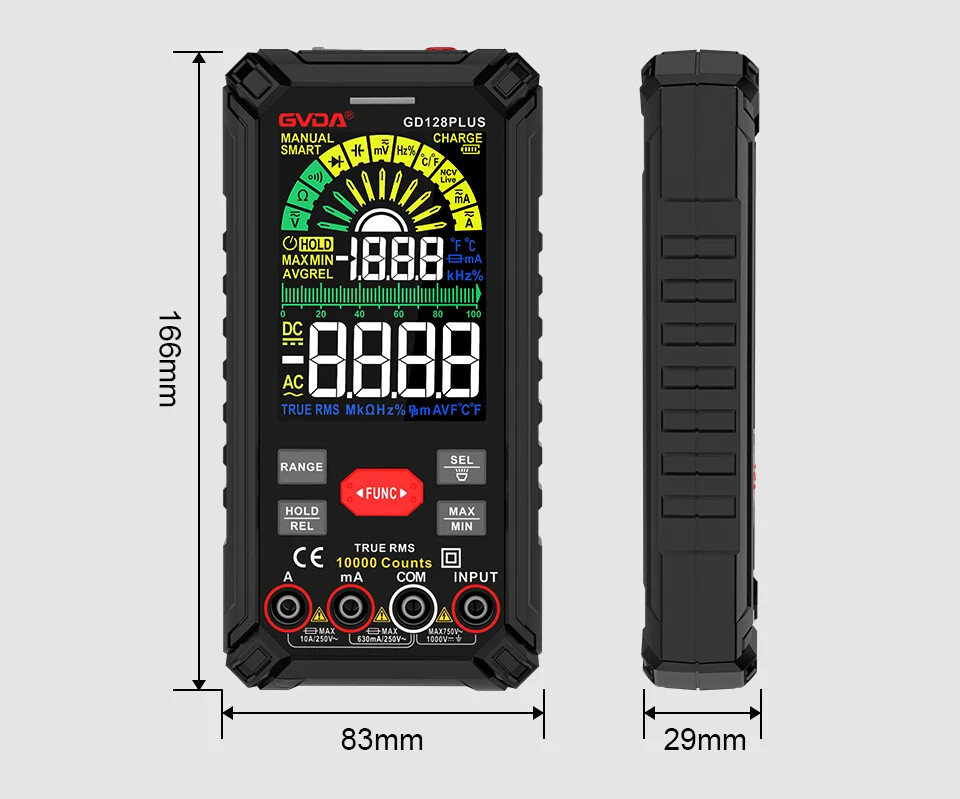 Smart Rechargeable Digital Multimeter True RMS 9999 Voltage Current Multitester