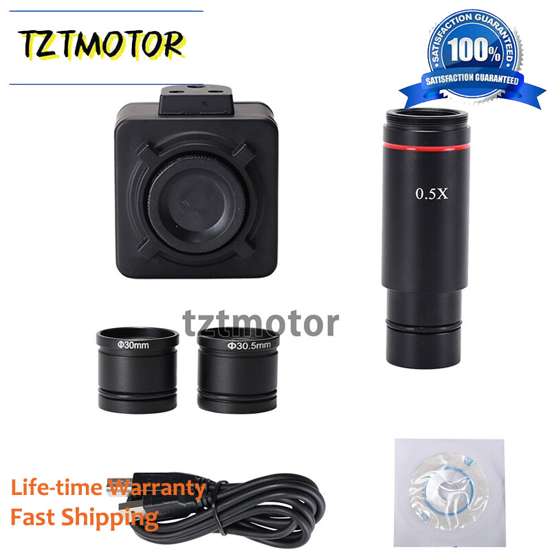 5MP USB Microscope Camera Digital Electronic Eyepiece 0.5X C-Mount Adapter Kit