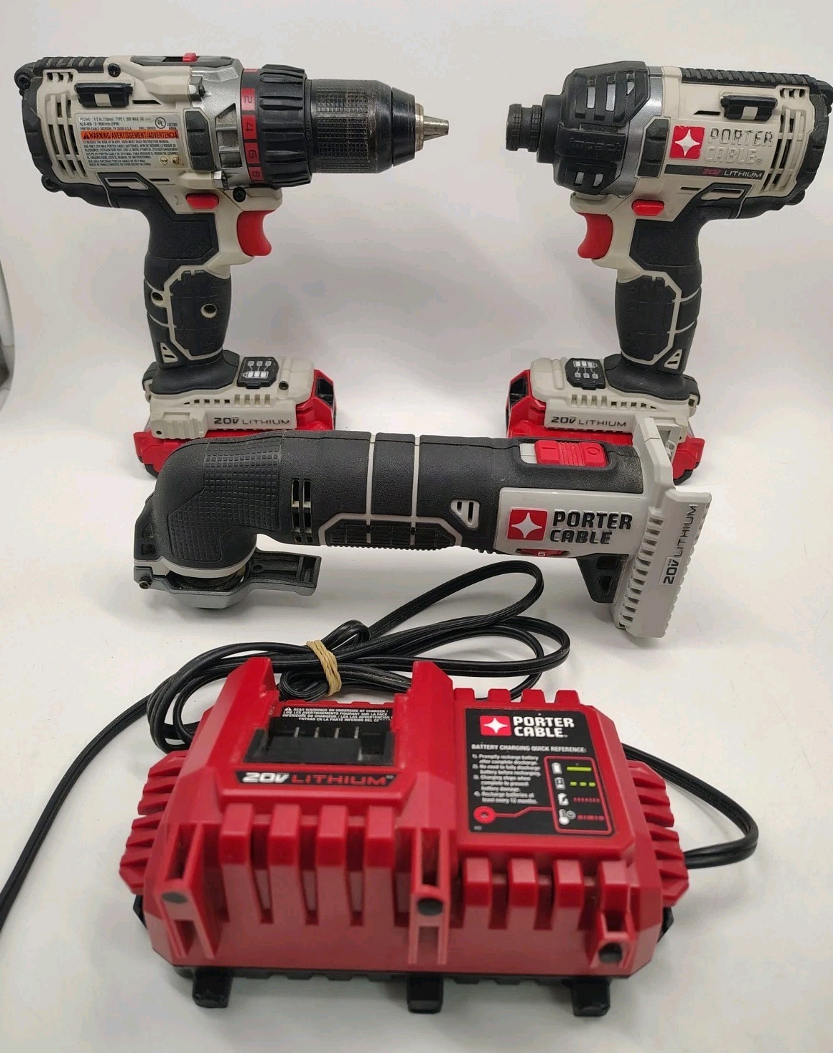 Porter-Cable 20V Drill & Impact Combo PCC600 PCC640 + PCC710 Oscillating Tool
