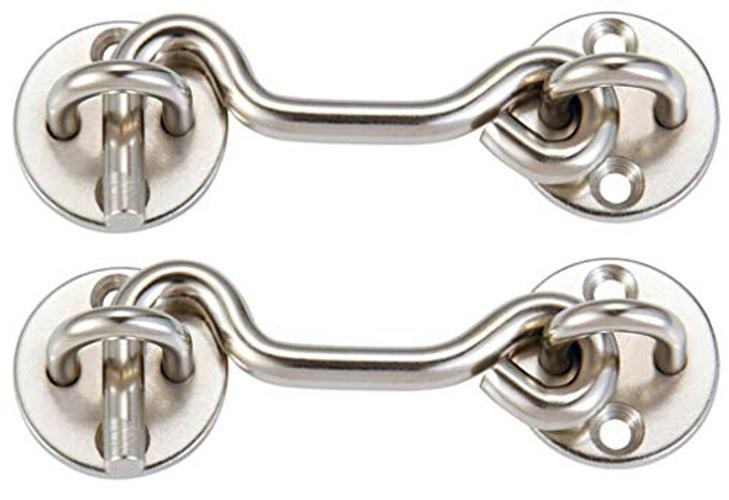 (Pack) 4" Privacy Hook and Eye Gate Latch Easy Lock for Sliding Barn Door, 2