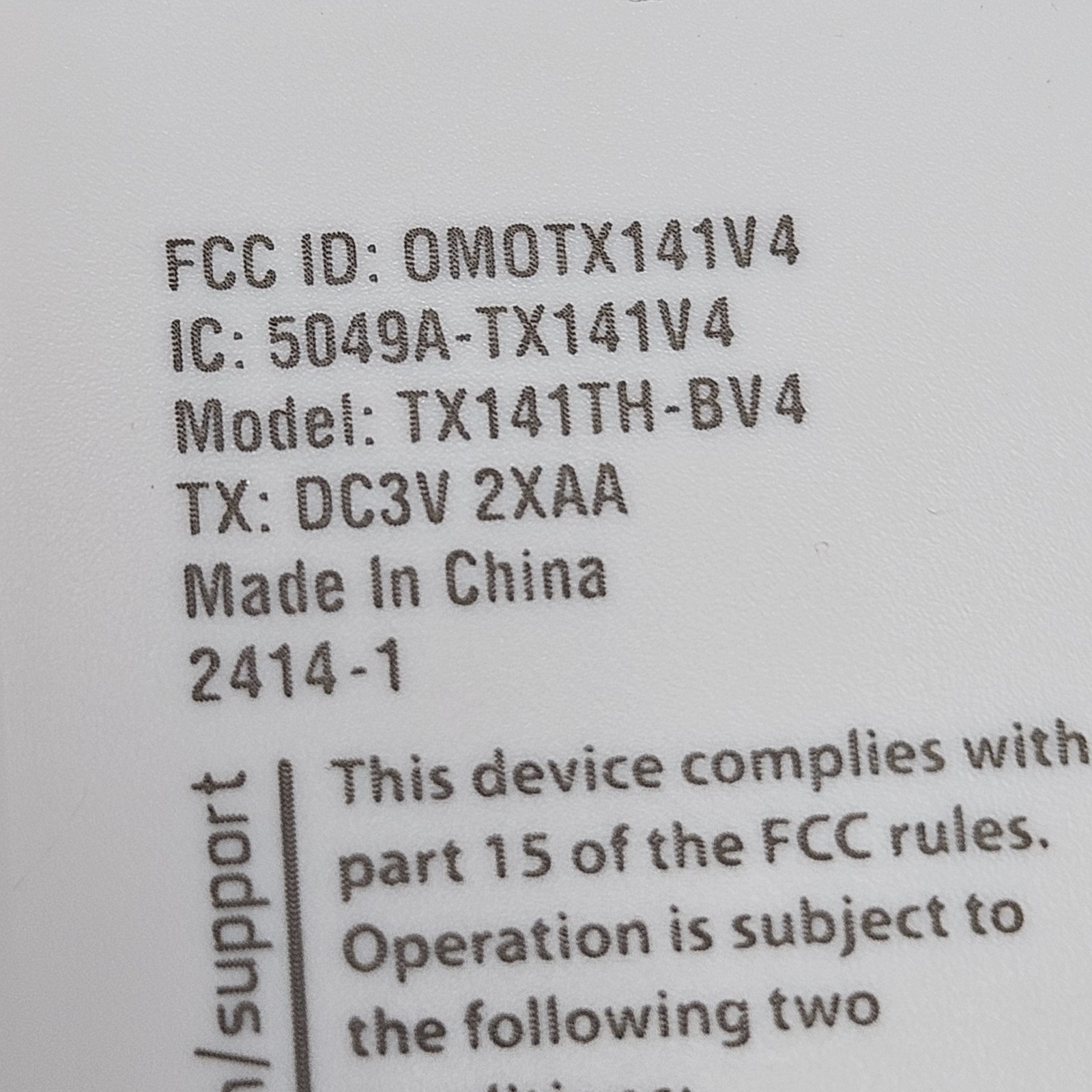 TX141TH-BV4 La Crosse Technology Wireless Temperature & Humidity Sensor