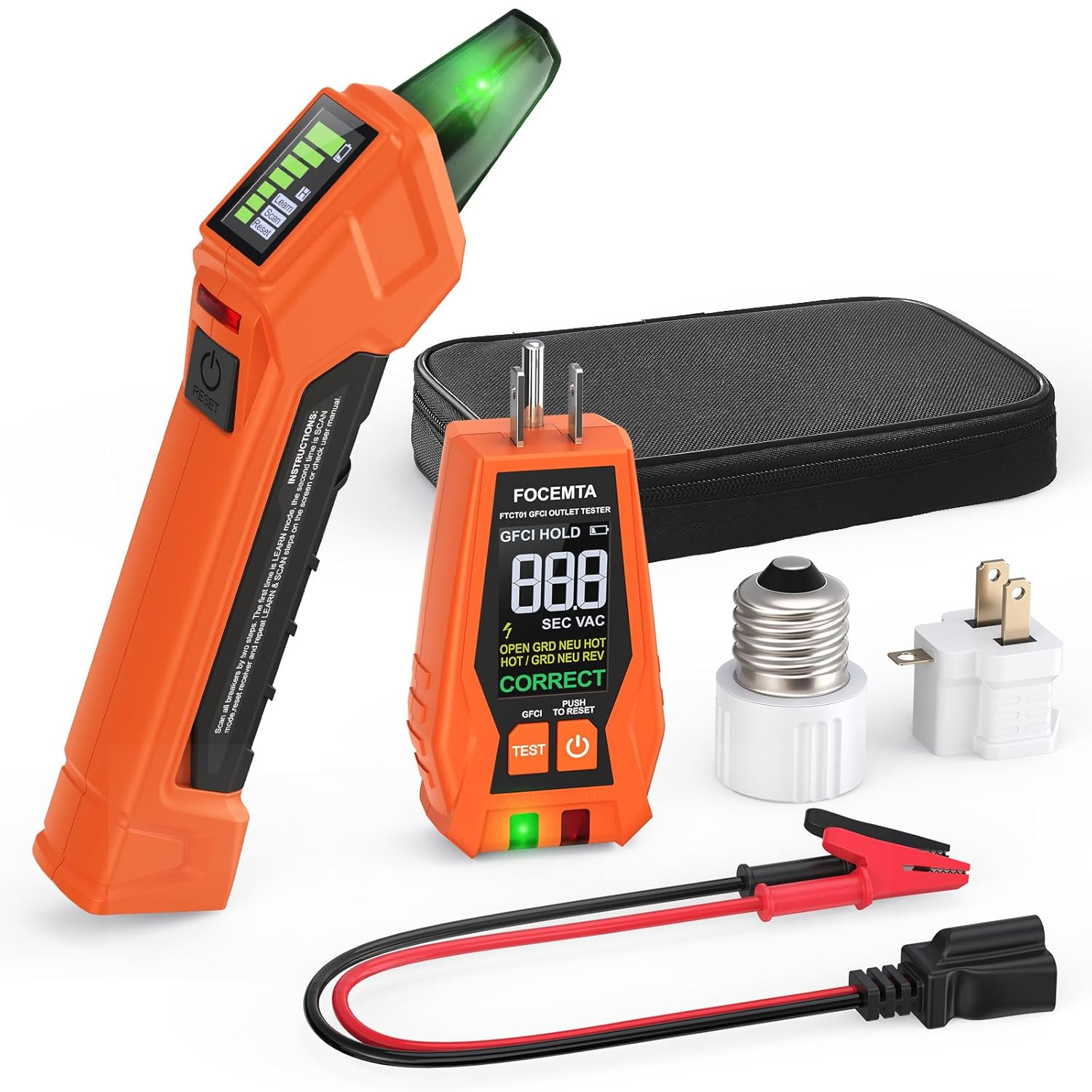 Circuit Breaker Finder Kit with GFCI Outlet Tester for 90-135V AC Circuits,Inclu